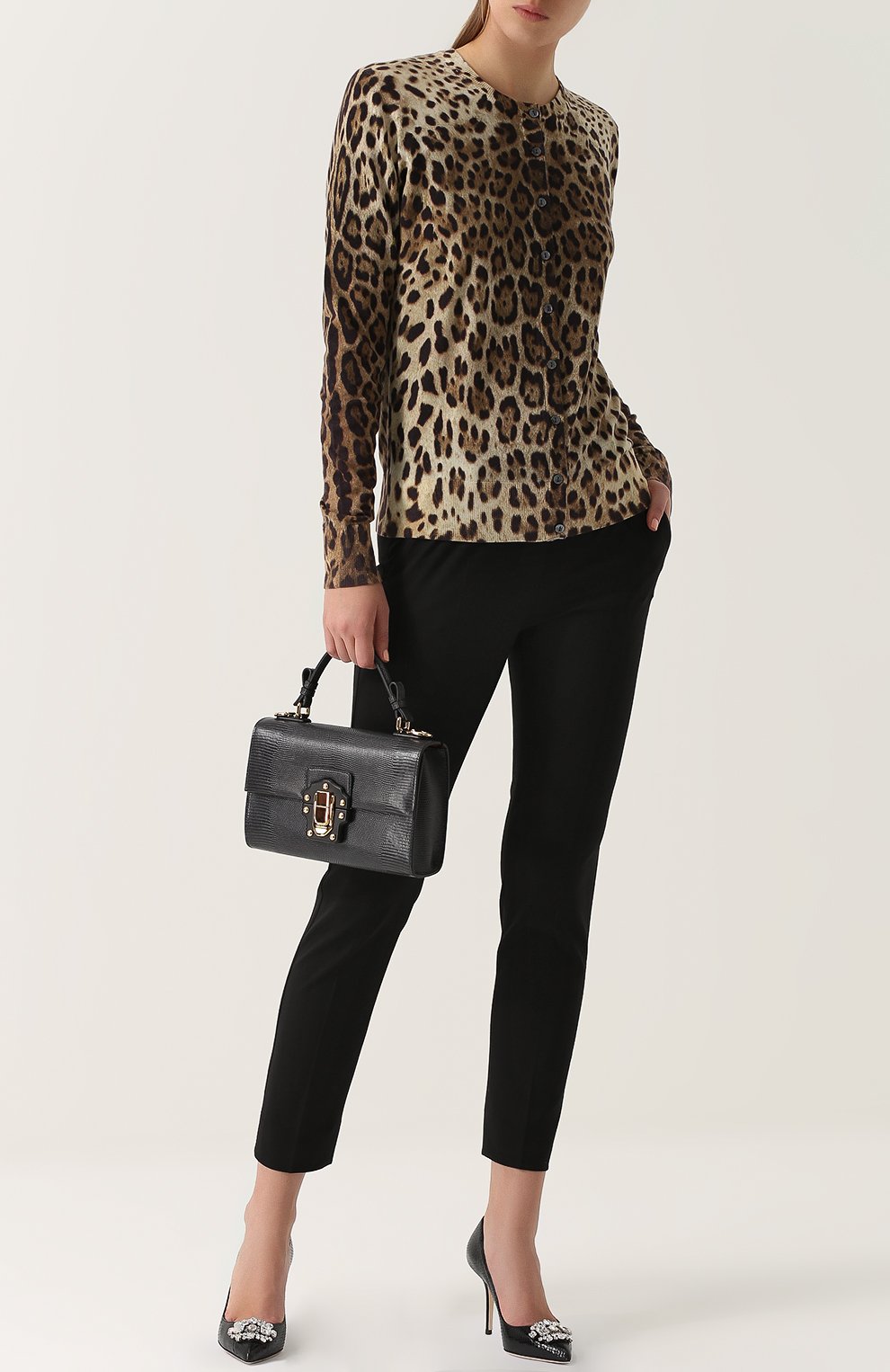 Шерстяной кардиган на пуговицах с леопардовым принтом DOLCE & GABBANA, арт. 0102/FRC01K/F86B8, фото 2