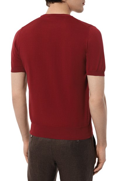 Хлопковый джемпер CANALI бордового цвета по цене 30900 руб., арт. C0719/MK00145, фото 4 Хлопковый джемпер CANALI, арт. C0719/MK00145, фото 4