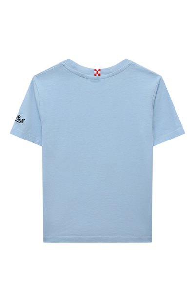 Хлопковая футболка MC2 SAINT BARTH голубого цвета по цене 6645 руб., арт. STBK TSHIRT B0Y/TSH0001/00569F, фото 2 Хлопковая футболка MC2 SAINT BARTH, арт. STBK TSHIRT B0Y/TSH0001/00569F, фото 2