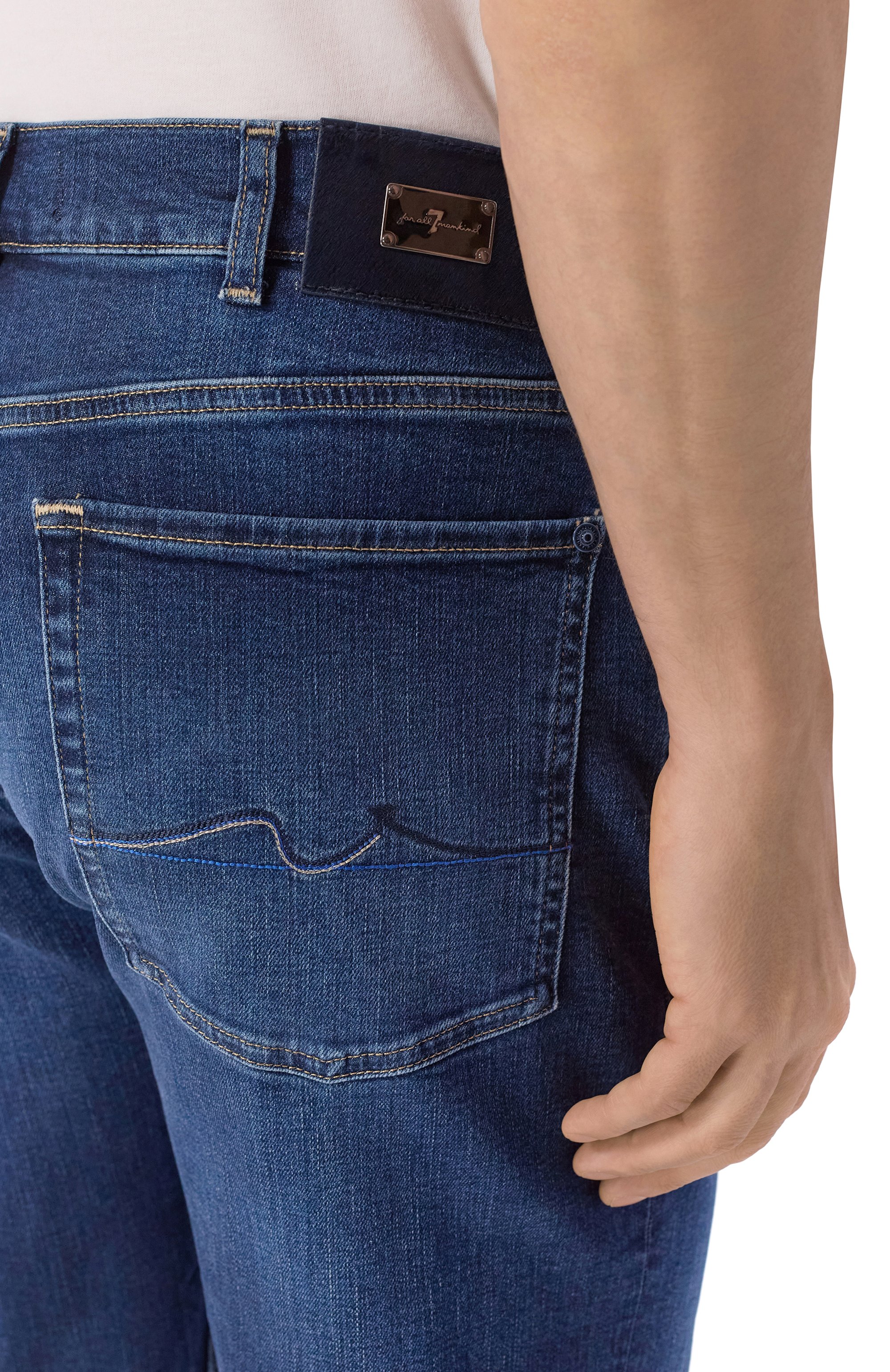Джинсы slimmy 7 FOR ALL MANKIND синего цвета по цене 36700 руб., арт. 7TC4SC42-3LH, фото 5 Джинсы slimmy 7 FOR ALL MANKIND, арт. 7TC4SC42-3LH, фото 5