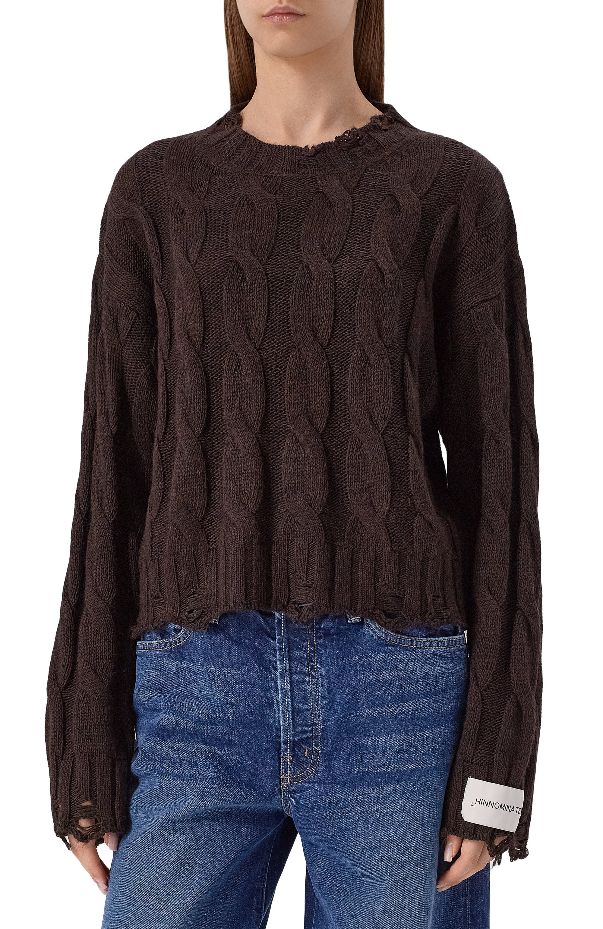 Свитер HINNOMINATE коричневого цвета по цене 19800 руб., арт. HMABW02191, фото 3 Свитер HINNOMINATE, арт. HMABW02191, фото 3