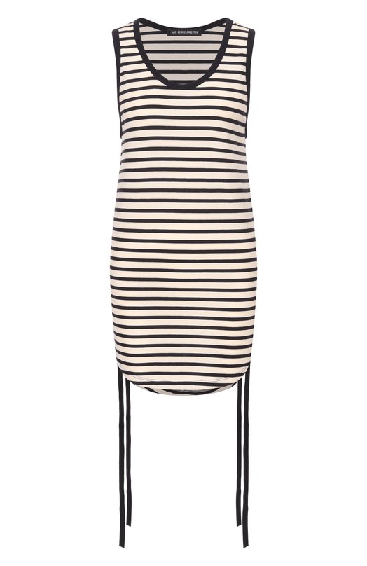 Хлопковый топ Ann Demeulemeester B0011982/FA717 Чёрно-белый B0011982/FA717