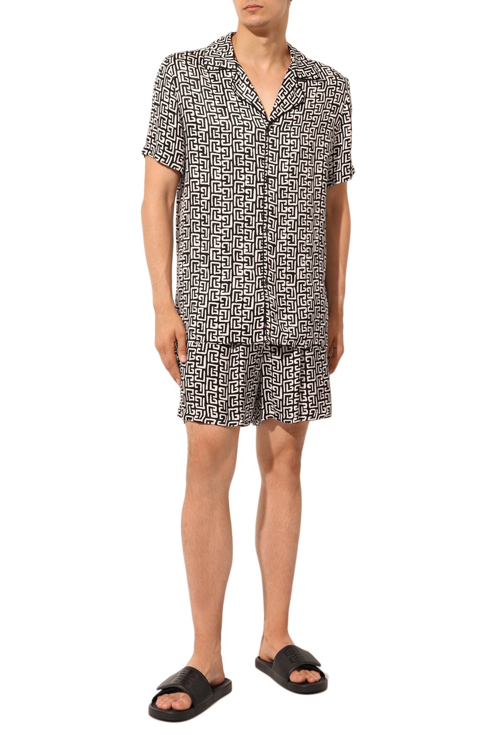 Шорты BALMAIN черно-белого цвета по цене 95900 руб., арт. DH1PA105/VF40, фото 2 Шорты BALMAIN, арт. DH1PA105/VF40, фото 2