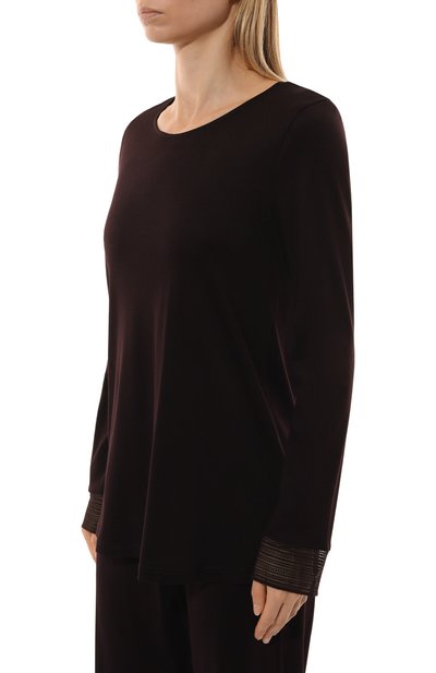 Хлопковая пижама HANRO темно-фиолетового цвета по цене 30940 руб., арт. 074879, фото 3 Хлопковая пижама HANRO, арт. 074879, фото 3