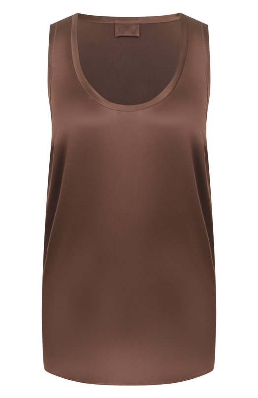 Атласный топ Brunello Cucinelli MPC59E0600 Коричневый MPC59E0600