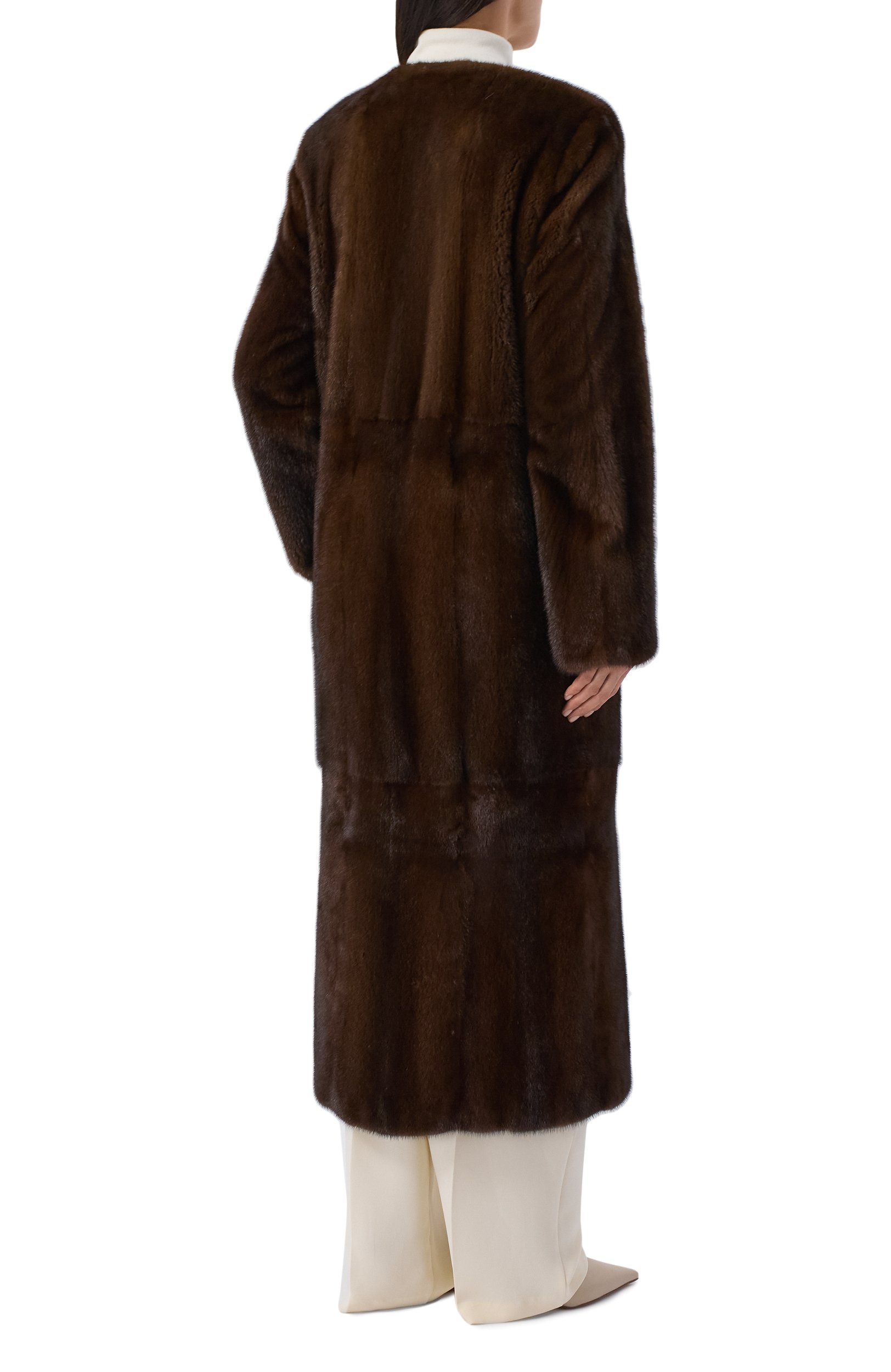 Шуба из норки РУССКИЙ МЕХ коричневого цвета по цене 1225000 руб., арт. 59РМBROWN, фото 4 Шуба из норки РУССКИЙ МЕХ, арт. 59РМBROWN, фото 4