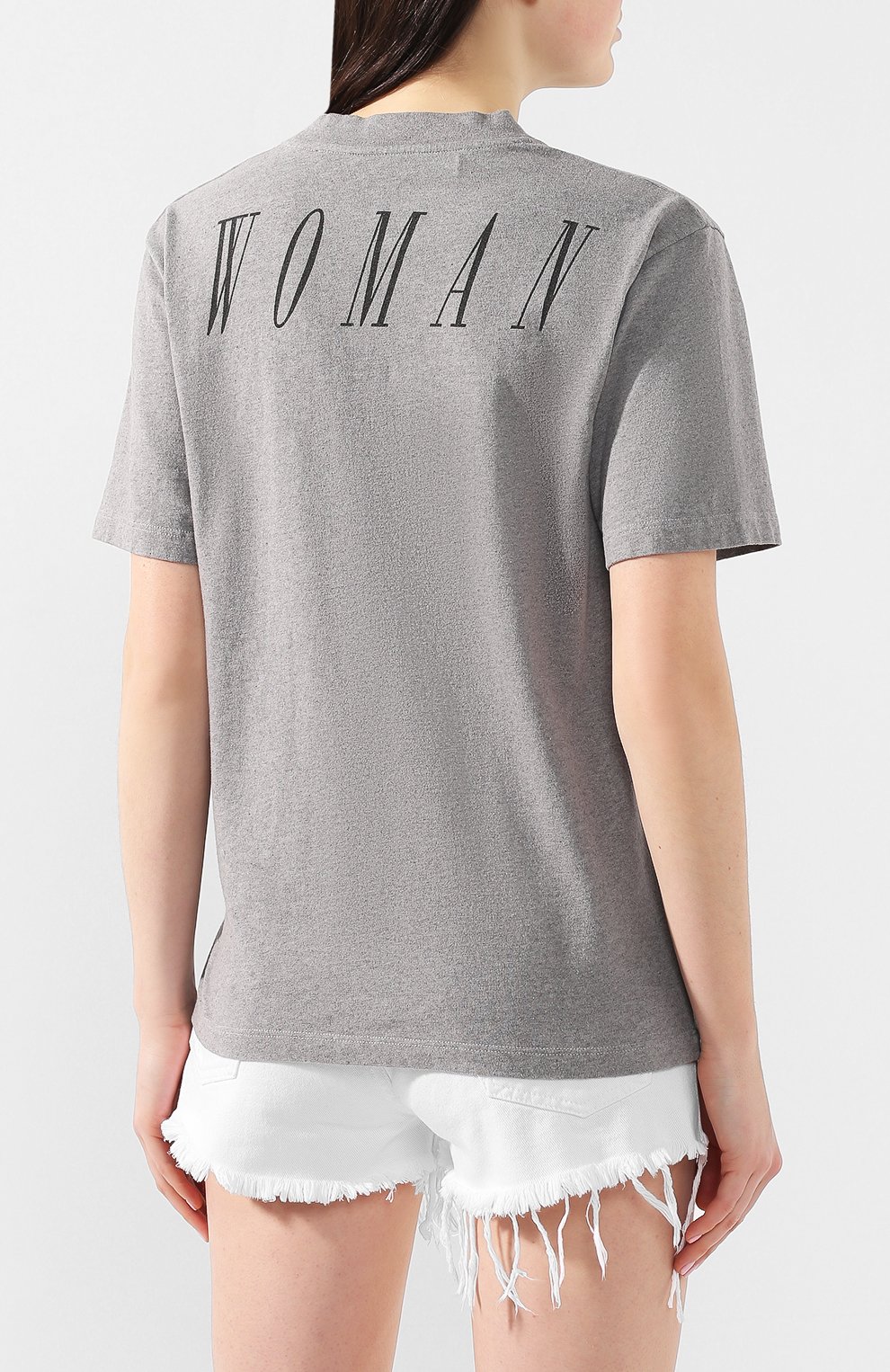 Хлопковая футболка OFF-WHITE серого цвета по цене 22300 руб., арт. 0WAA049S19D960810788, фото 4 Хлопковая футболка OFF-WHITE, арт. 0WAA049S19D960810788, фото 4