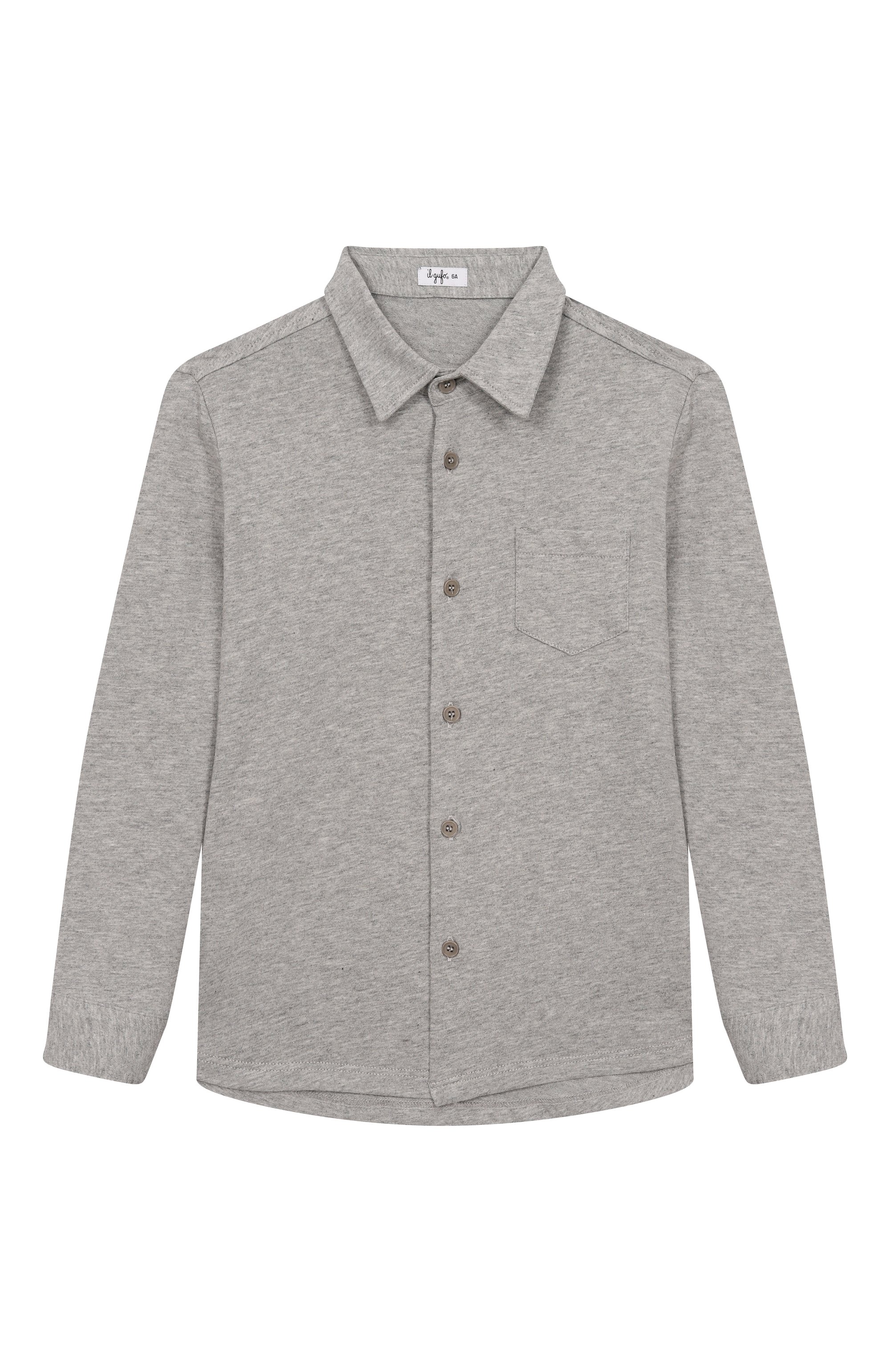 Хлопковая рубашка IL GUFO серого цвета по цене 15150 руб., арт. A25GCL0014MF002/5-8, фото 1 Хлопковая рубашка IL GUFO, арт. A25GCL0014MF002/5-8, фото 1
