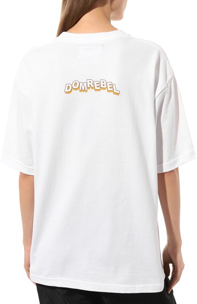Хлопковая футболка DOMREBEL белого цвета по цене 15400 руб., арт. NY BEAR/T-SHIRT, фото 4 Хлопковая футболка DOMREBEL, арт. NY BEAR/T-SHIRT, фото 4