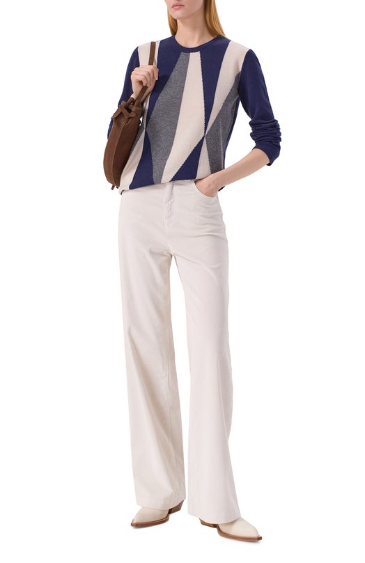 Пуловер из шерсти и кашемира Emporio Armani EW002610/AF21387/FB002 Синий  EW002610/AF21387/FB002 Фото 2