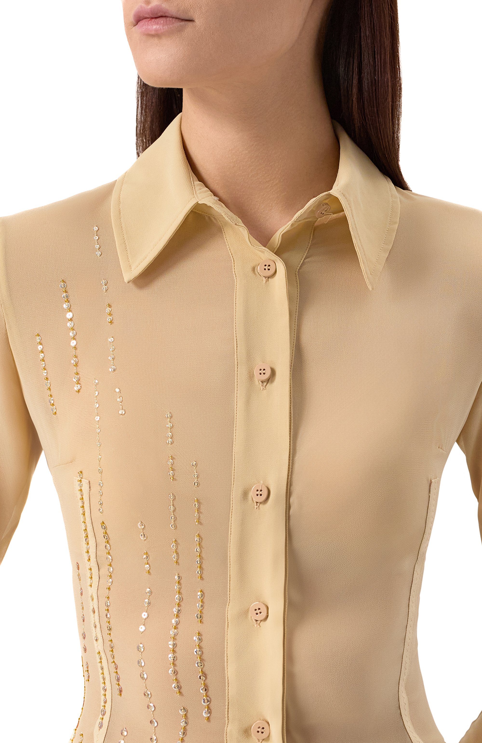 Блузка с отделкой перьями страуса THE ATTICO, арт. 250WCH00041/PAA085RA, фото 5