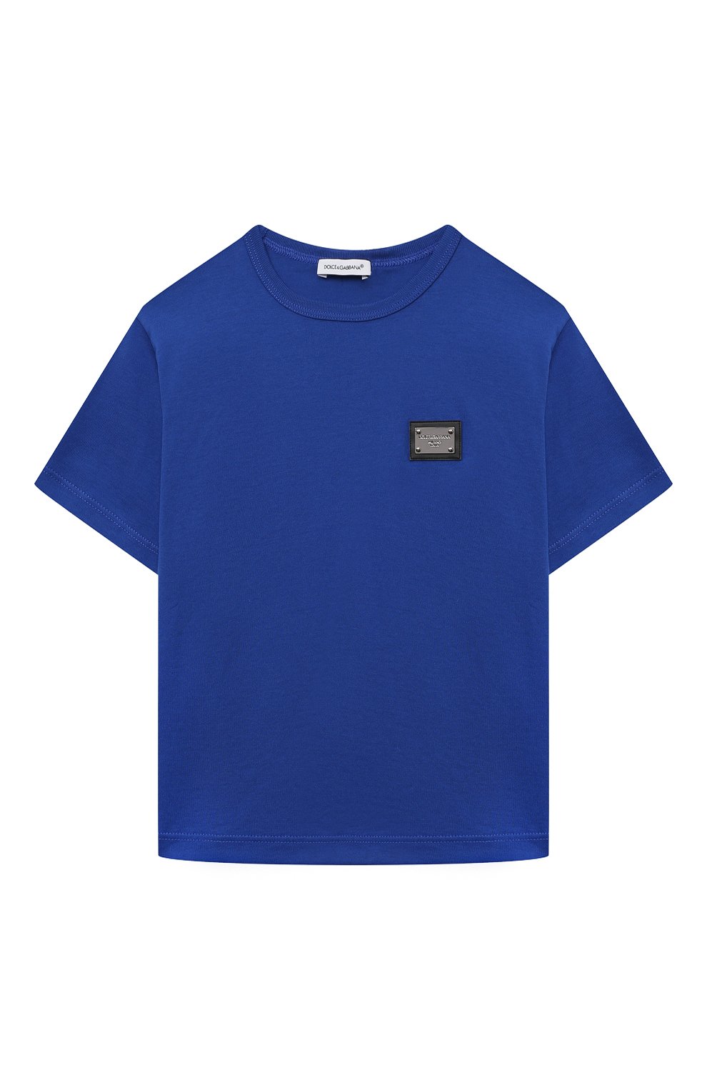 Хлопковая футболка DOLCE & GABBANA синего цвета по цене 21200 руб., арт. L4JT7T/G7I20/8-14, фото 1 Хлопковая футболка DOLCE & GABBANA, арт. L4JT7T/G7I20/8-14, фото 1