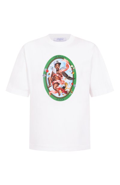 Мужская хлопковая футболка OFF-WHITE, арт. 0MAA120S25JER002