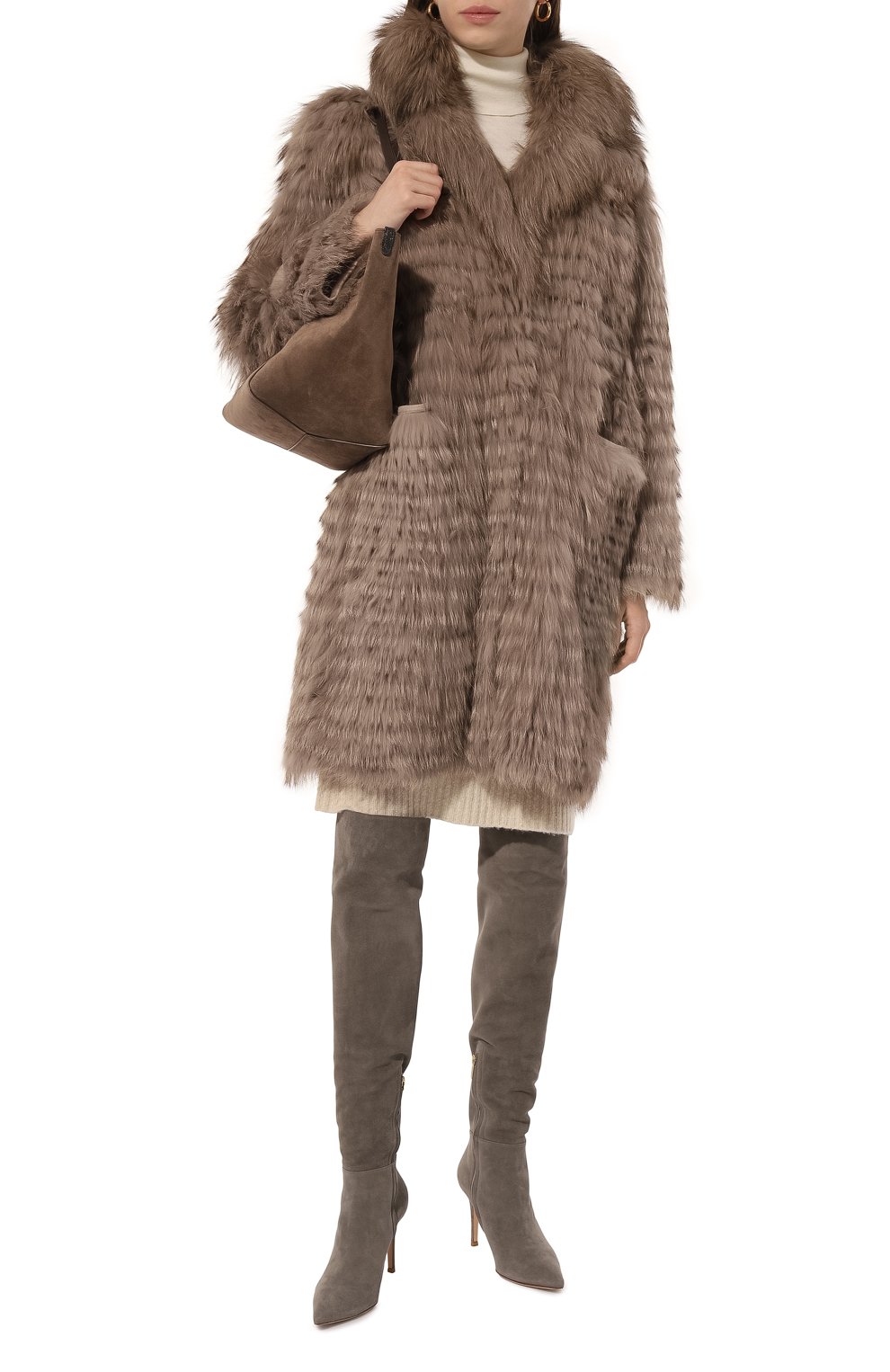 Замшевые ботфорты jules 85 GIANVITO ROSSI, арт. G80222.85RIC.C45GREY, фото 2