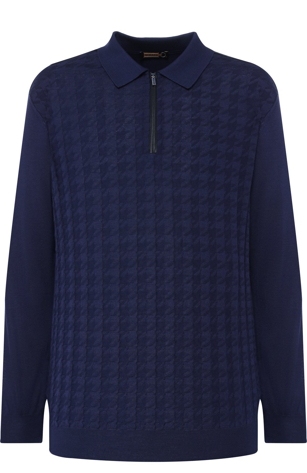 Поло с длинными рукавами из смеси кашемира и шелка ZILLI, арт. MBQ-PZ032-PIED1/ML01, фото 1