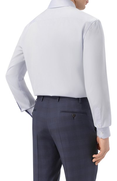 Хлопковая сорочка GIORGIO ARMANI голубого цвета по цене 63750 руб., арт. GM000468/TE11187, фото 4 Хлопковая сорочка GIORGIO ARMANI, арт. GM000468/TE11187, фото 4