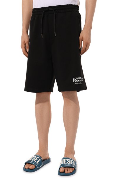 Хлопковые шорты COMME DES FUCKDOWN черного цвета по цене 12400 руб., арт. CFABM00006, фото 3 Хлопковые шорты COMME DES FUCKDOWN, арт. CFABM00006, фото 3