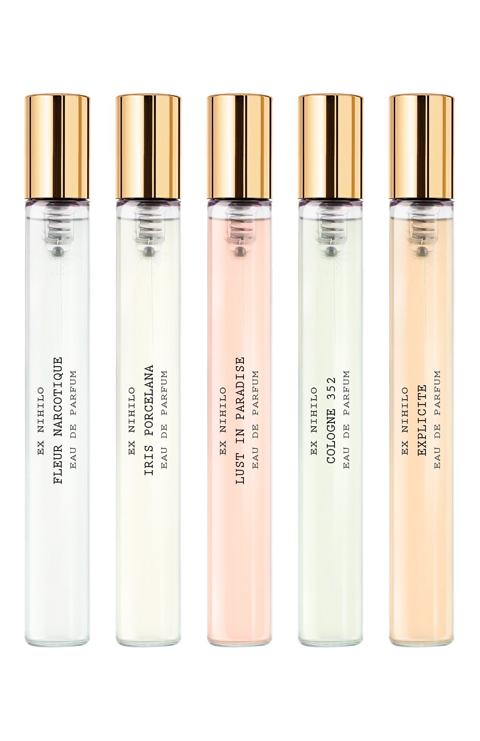 Дорожный набор temptation (5x7.5ml) EX NIHILO бесцветного цвета по цене 27000 руб., арт. 3760264095446, фото 1 Дорожный набор temptation (5x7.5ml) EX NIHILO, арт. 3760264095446, фото 1