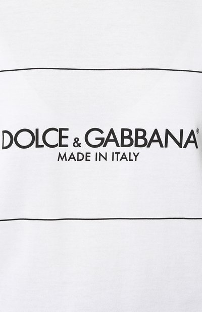 Хлопковая футболка DOLCE & GABBANA белого цвета по цене 38450 руб., арт. F8H50Z/G7MSW, фото 5 Хлопковая футболка DOLCE & GABBANA, арт. F8H50Z/G7MSW, фото 5