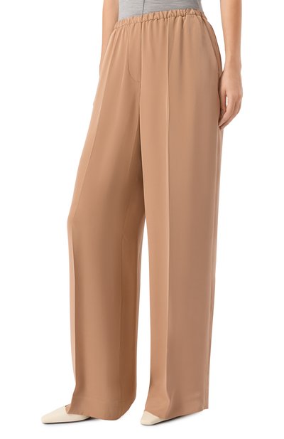 Шелковые брюки 12 STOREEZ бежевого цвета по цене 32000 руб., арт. 132597, фото 3 Шелковые брюки 12 STOREEZ, арт. 132597, фото 3