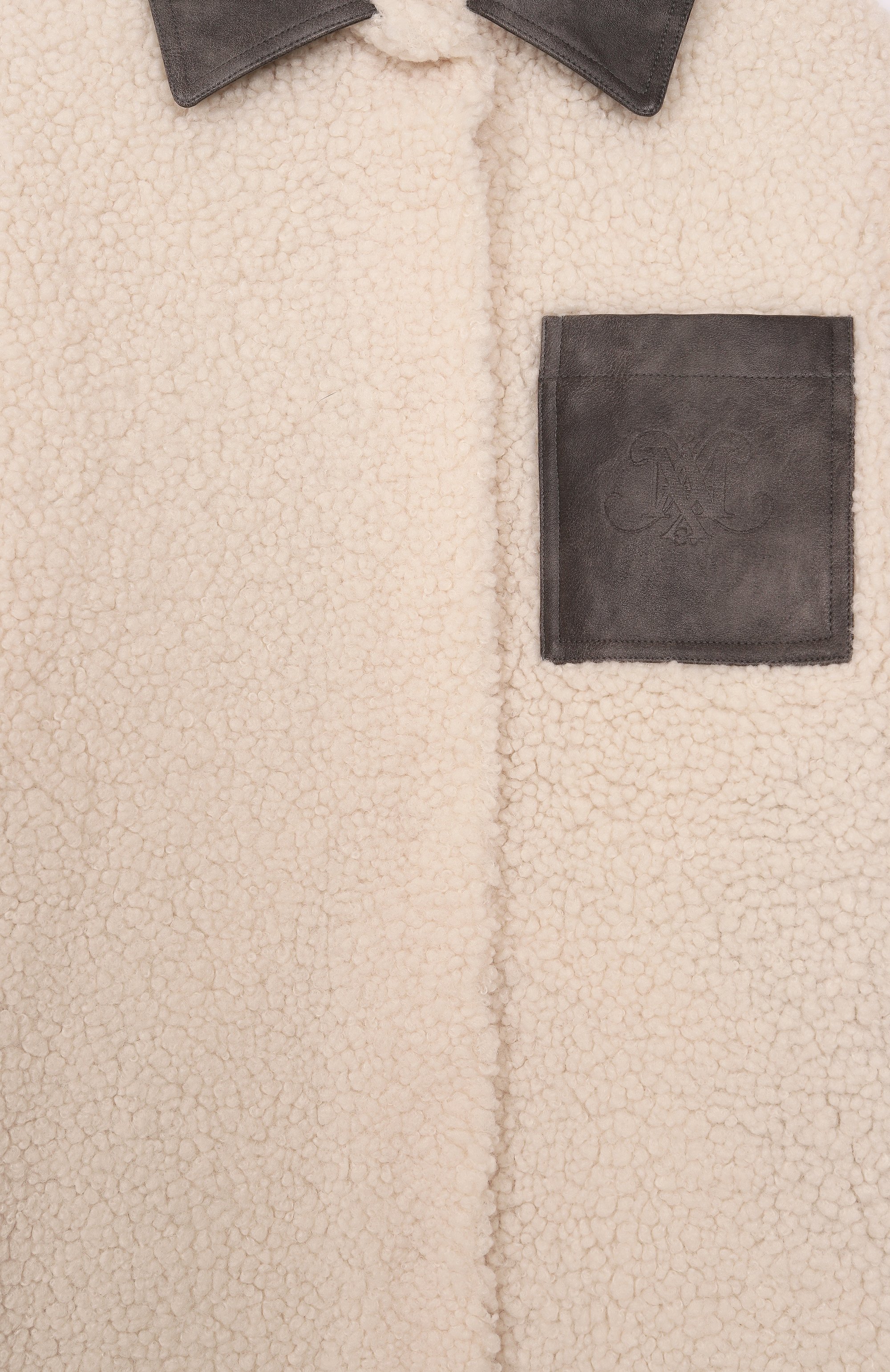 Куртка-рубашка из экомеха MAX&CO кремового цвета по цене 29950 руб., арт. MX0222-MX093, фото 3 Куртка-рубашка из экомеха MAX&CO, арт. MX0222-MX093, фото 3