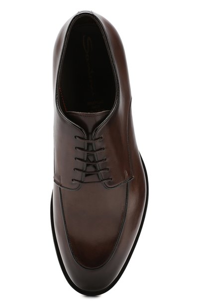Кожаные дерби SANTONI темно-коричневого цвета по цене 107000 руб., арт. MCC016821MC3HVVDT50, фото 5 Кожаные дерби SANTONI, арт. MCC016821MC3HVVDT50, фото 5
