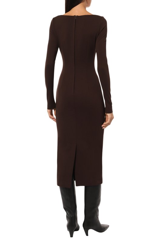 Платье из вискозы Dolce & Gabbana F6CNYT/FUGRE Коричневый  F6CNYT/FUGRE Фото 4