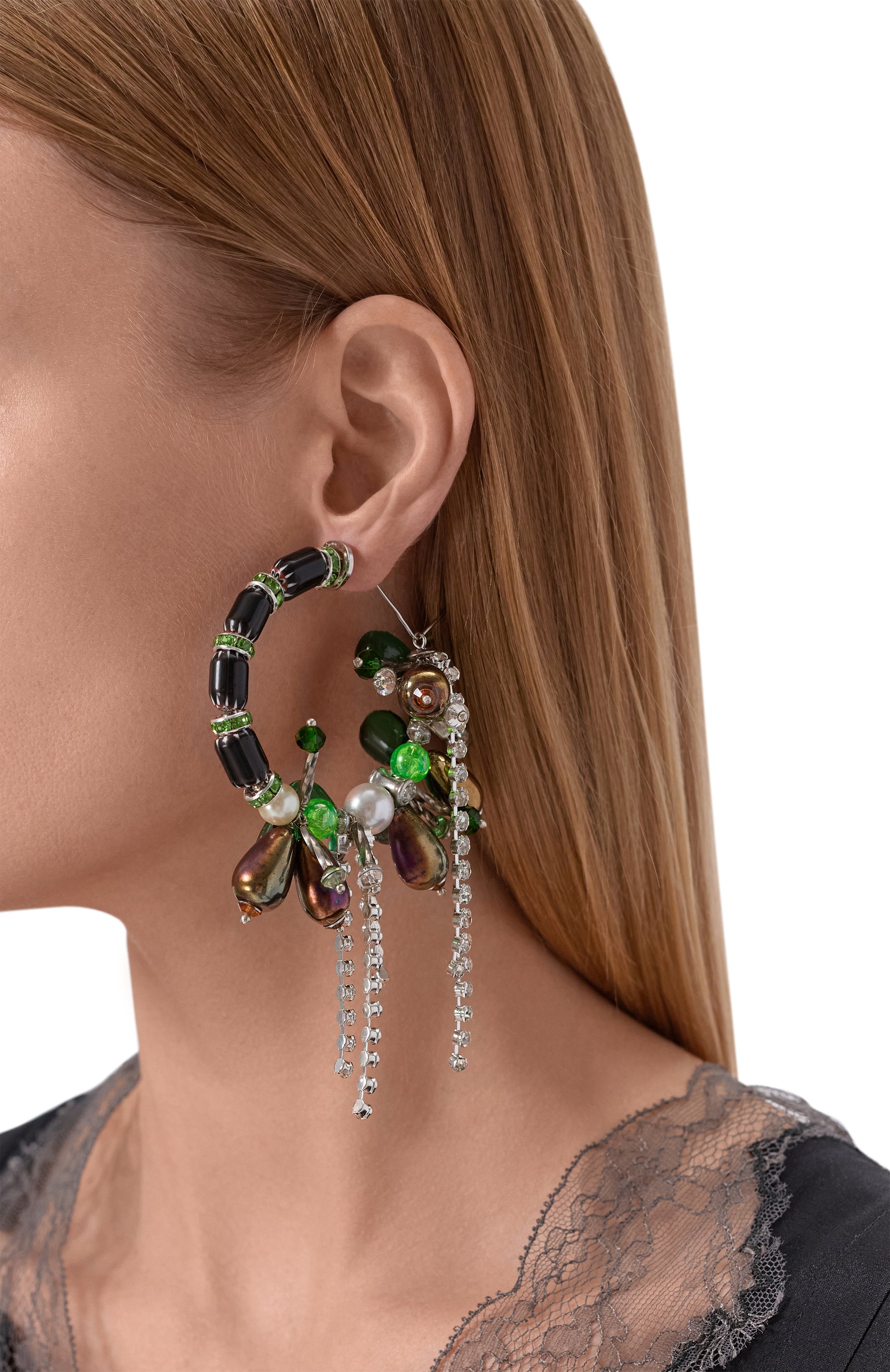 Серьги DRIES VAN NOTEN разноцветного цвета по цене 59850 руб., арт. 018280/0046, фото 2 Серьги DRIES VAN NOTEN, арт. 018280/0046, фото 2