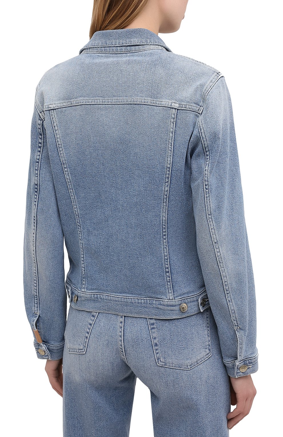 Джинсовая куртка 7 FOR ALL MANKIND голубого цвета по цене 26250 руб., арт. JSCM1200LS, фото 4 Джинсовая куртка 7 FOR ALL MANKIND, арт. JSCM1200LS, фото 4