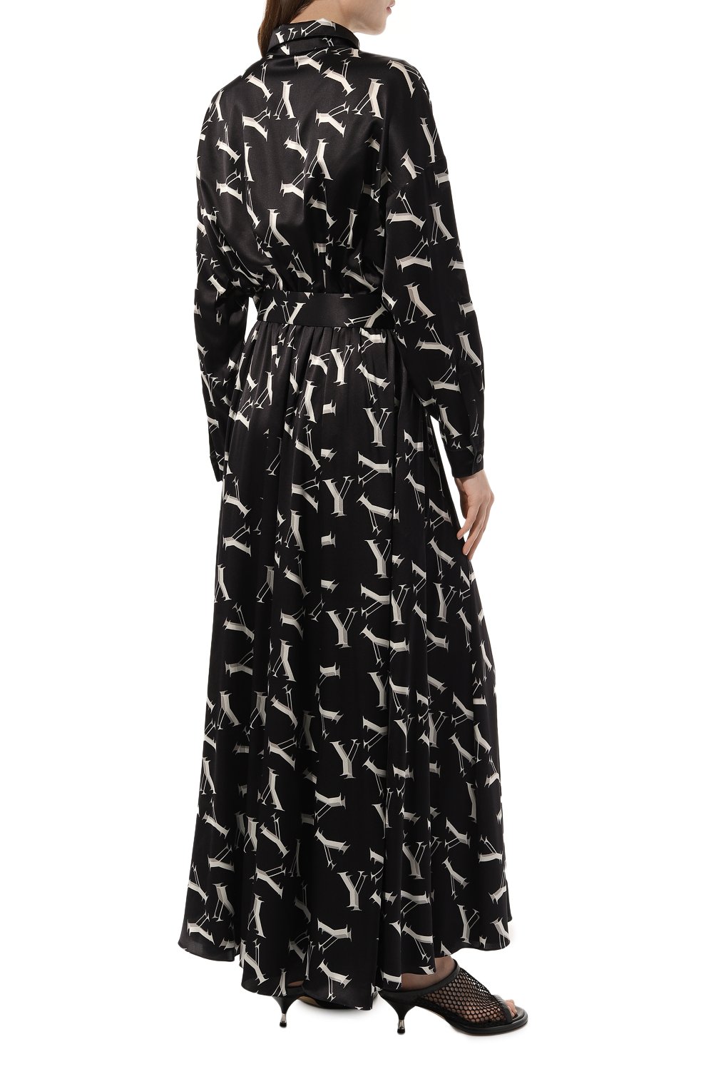 Атласное платье YANINA черно-белого цвета по цене 226300 руб., арт. 0-2495, фото 4 Атласное платье YANINA, арт. 0-2495, фото 4