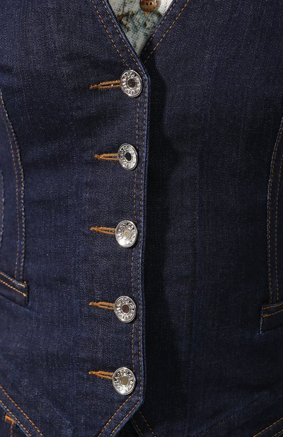 Джинсовый жилет DOLCE & GABBANA темно-синего цвета по цене 99500 руб., арт. F79U5D/G899X, фото 5 Джинсовый жилет DOLCE & GABBANA, арт. F79U5D/G899X, фото 5