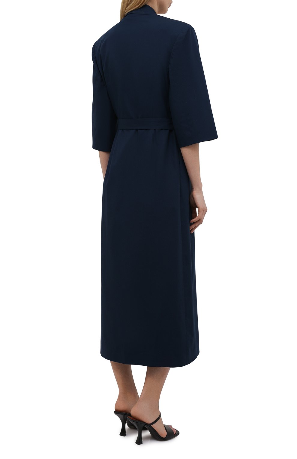 Хлопковое платье DRIES VAN NOTEN темно-синего цвета по цене 89650 руб., арт. 211-11096-2017, фото 4 Хлопковое платье DRIES VAN NOTEN, арт. 211-11096-2017, фото 4