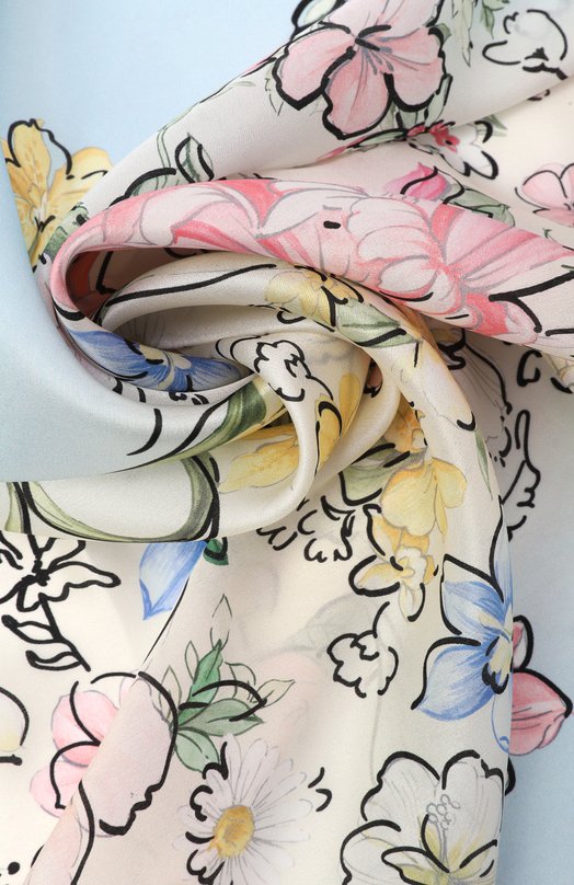 Шелковый шарф Elie Saab 710010343 Голубой  710010343 Фото 3