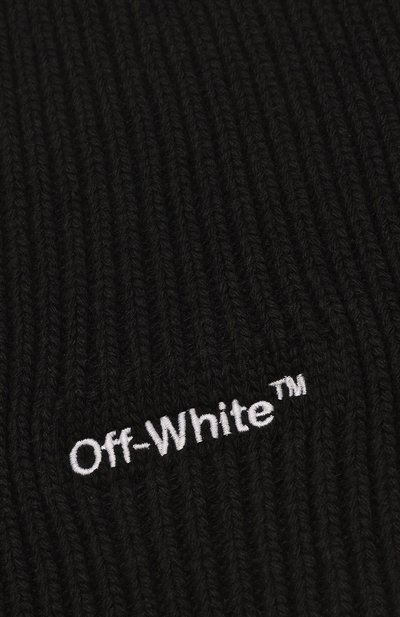 Шерстяной шарф OFF-WHITE черно-белого цвета по цене 47850 руб., арт. OWMA041F22KNI0011001, фото 4 Шерстяной шарф OFF-WHITE, арт. OWMA041F22KNI0011001, фото 4
