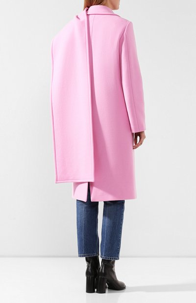 Шерстяное пальто MSGM светло-розового цвета по цене 79100 руб., арт. 2742MDC121 195750, фото 4 Шерстяное пальто MSGM, арт. 2742MDC121 195750, фото 4