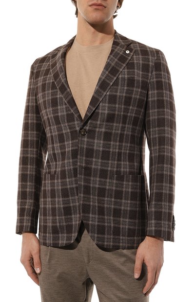 Пиджак из шелка и шерсти L.B.M. 1911 темно-коричневого цвета по цене 112500 руб., арт. 2652/32083, фото 3 Пиджак из шелка и шерсти L.B.M. 1911, арт. 2652/32083, фото 3