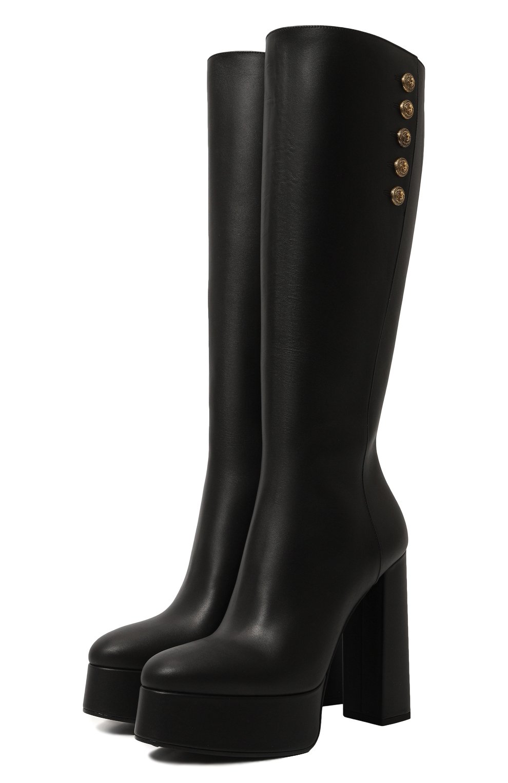 Кожаные сапоги brune BALMAIN черного цвета по цене 194000 руб., арт. BN1TA911LIRS, фото 1 Кожаные сапоги brune BALMAIN, арт. BN1TA911LIRS, фото 1