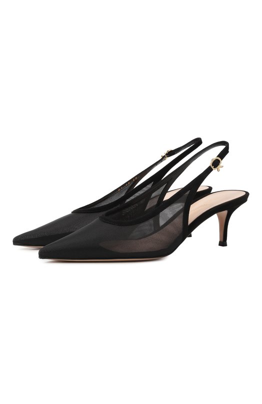 Комбинированные туфли Robbie 55 Gianvito Rossi G95587.55RIC.0XCNENE Чёрный G95587.55RIC.0XCNENE
