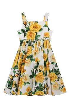 Детское хлопковый сарафан DOLCE & GABBANA разноцветного цвета, арт. L53DI6/HS5QR | Фото 2 (Материал сплава: Проставлено; Драгоценные камни: Проставлено; Материал внешний: Хлопок; Девочки Кросс-КТ: Сарафан-одежда; Рукава: Без рукавов, На бретелях; Ростовка одежда: 5 лет | 110 см, 10 - 11 лет | 140 - 146см, 8 лет | 128 см, 12 лет | 152 см, 2 года | 92 см, 13 - 15 лет | 158 см, 3 года | 98 см, 4 года | 104 см, 6 лет | 116 см)