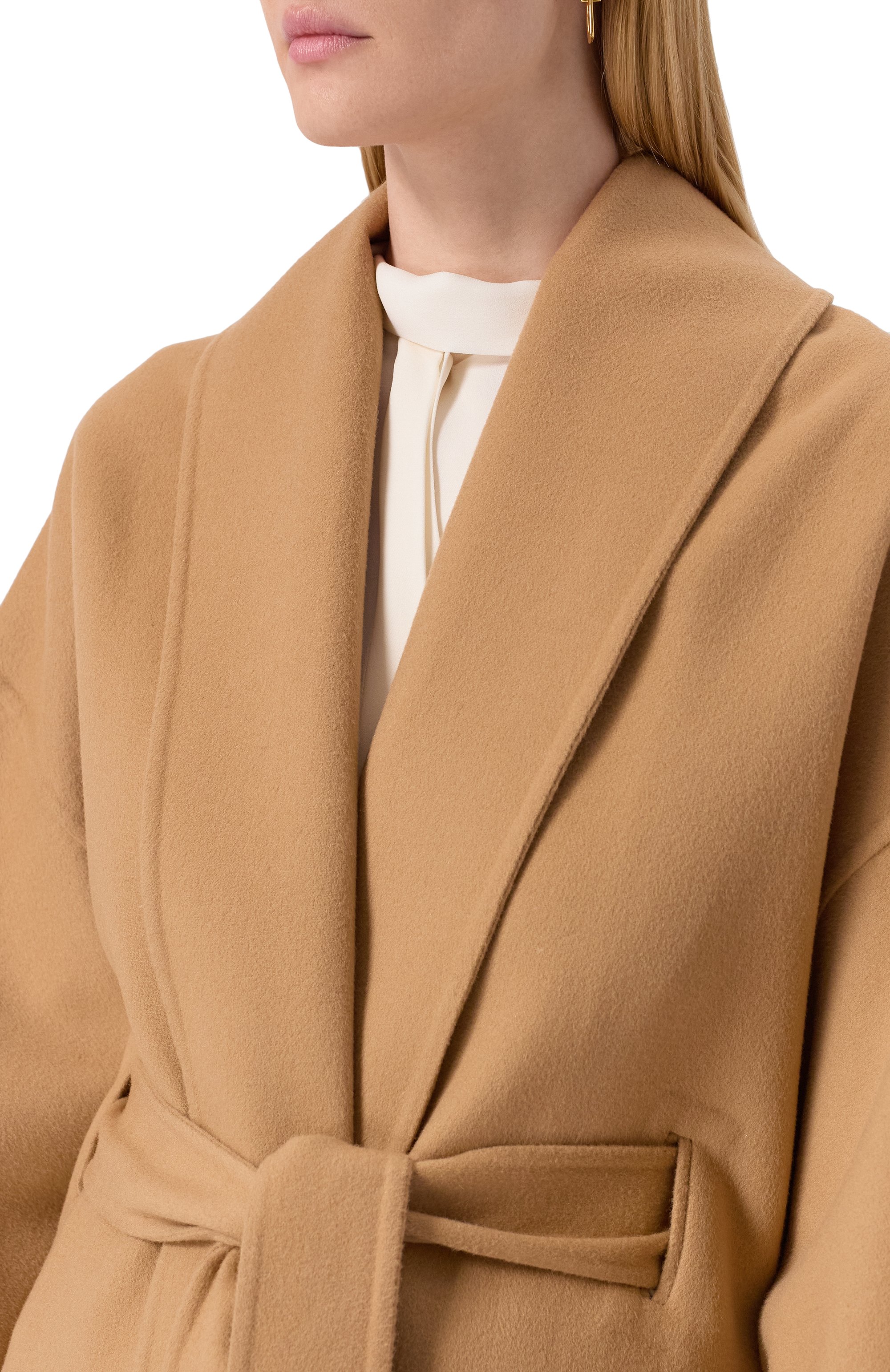 Пальто из шерсти и кашемира VALENTINO бежевого цвета по цене 699500 руб., арт. 6B3CA7L06JA, фото 5 Пальто из шерсти и кашемира VALENTINO, арт. 6B3CA7L06JA, фото 5