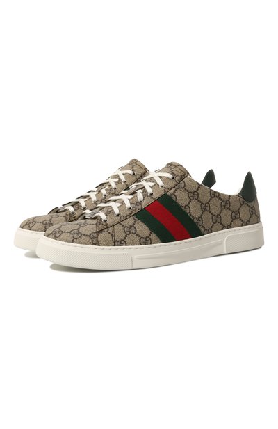 Кеды ace GUCCI бежевого цвета по цене 99500 руб., арт. 760775/FACMZ, фото 1 Кеды ace GUCCI, арт. 760775/FACMZ, фото 1