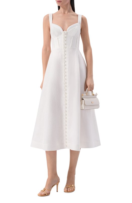 Льняное платье Zimmermann 7525DS261 Белый  7525DS261 Фото 2