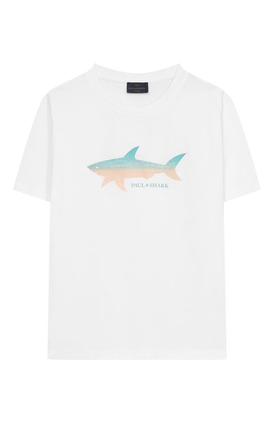 Хлопковая футболка PAUL & SHARK JUNIOR, арт. WUM00H/LAA53/10A-16A