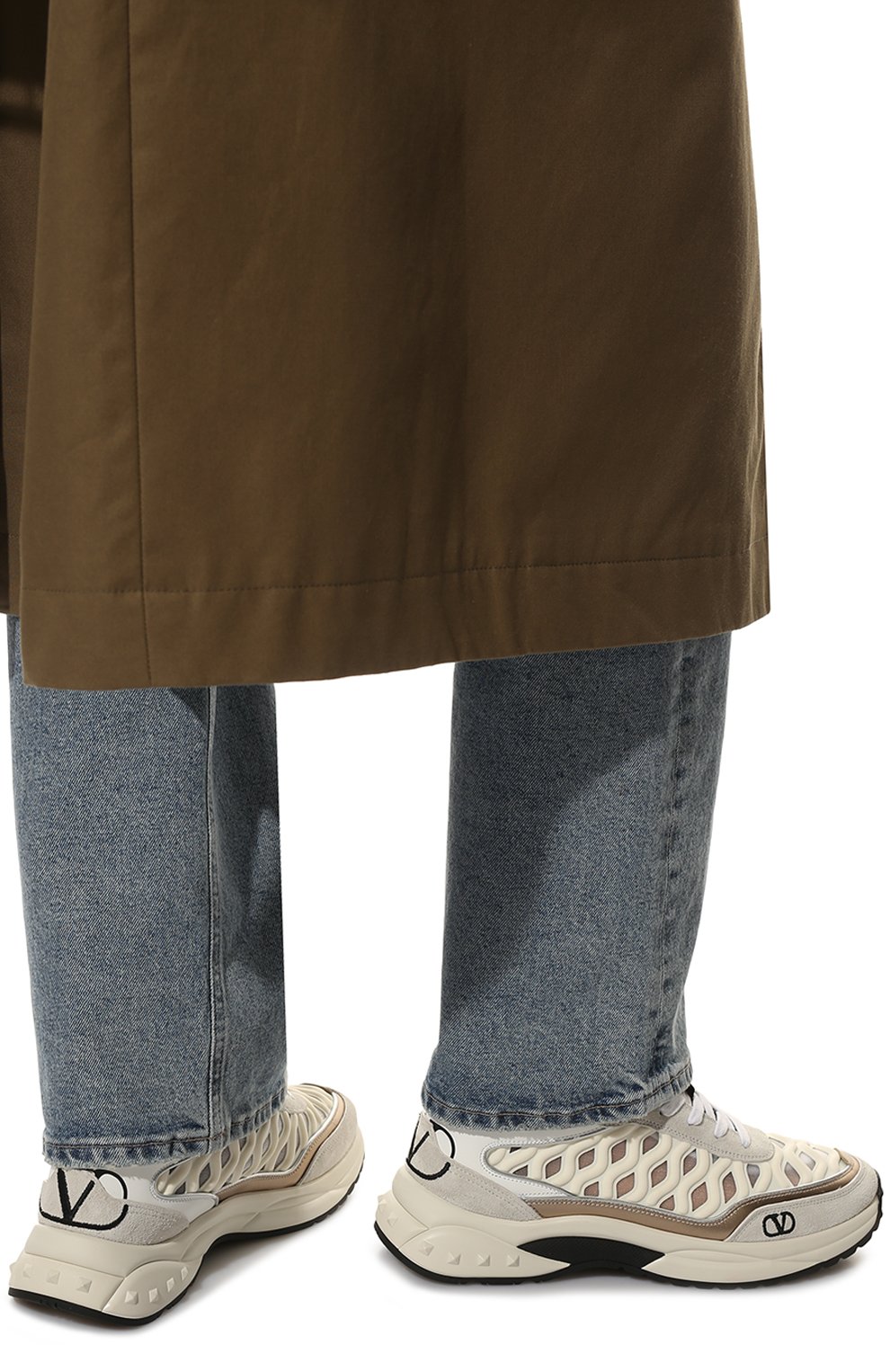 Комбинированные кроссовки ready go runner VALENTINO кремового цвета по цене 69600 руб., арт. XW2S0EA5/NHR, фото 3 Комбинированные кроссовки ready go runner VALENTINO, арт. XW2S0EA5/NHR, фото 3