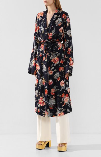 Пальто из вискозы DRIES VAN NOTEN темно-синего цвета по цене 195000 руб., арт. 201-18626-9435, фото 3 Пальто из вискозы DRIES VAN NOTEN, арт. 201-18626-9435, фото 3