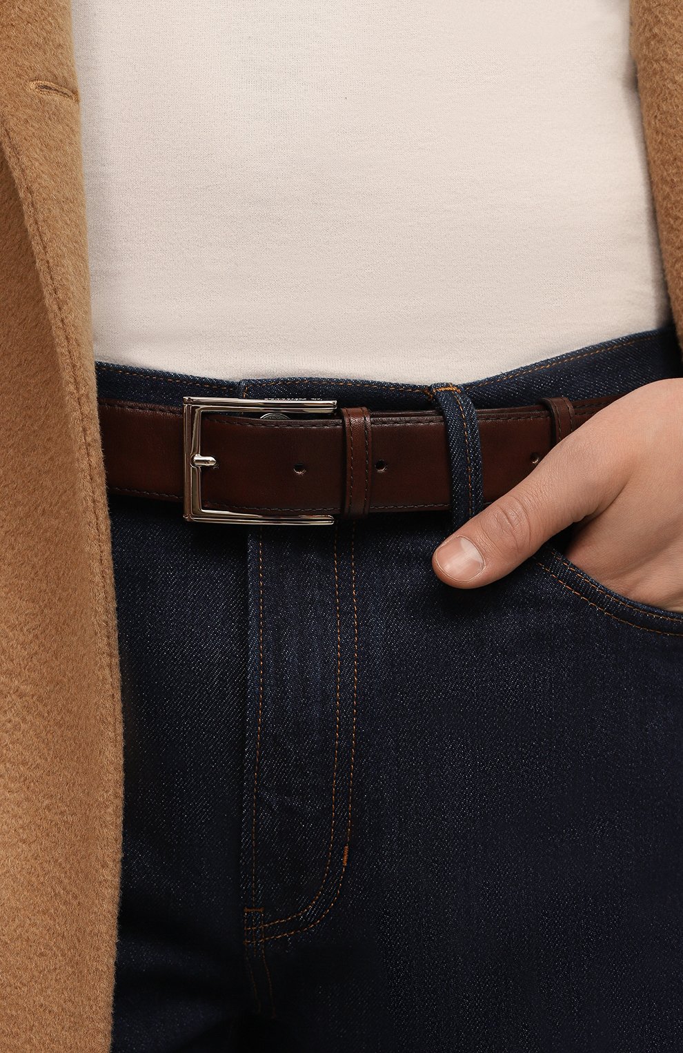 Кожаный ремень ARTIOLI темно-коричневого цвета по цене 55600 руб., арт. 1205/35/BUFFERED CALF, фото 2 Кожаный ремень ARTIOLI, арт. 1205/35/BUFFERED CALF, фото 2