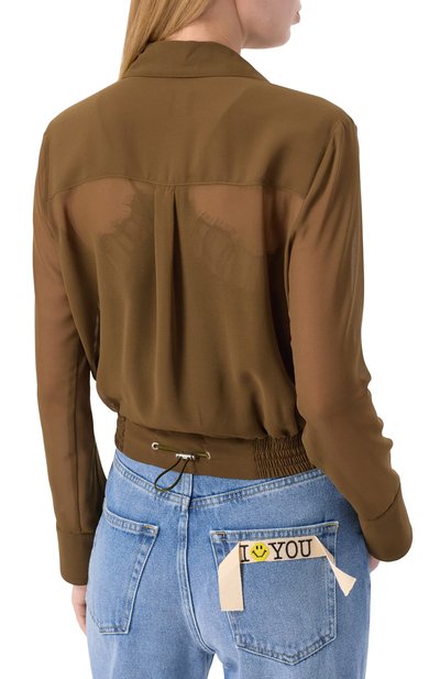 Блузка PINKO хаки цвета по цене 26000 руб., арт. 104787/A21F, фото 4 Блузка PINKO, арт. 104787/A21F, фото 4