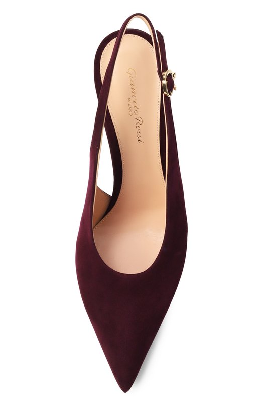 Замшевые туфли Robbie Sling 85 Gianvito Rossi G95461.85RIC.CAMB0UR Бордовый  G95461.85RIC.CAMB0UR Фото 6