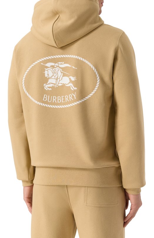 Хлопковое худи Burberry 8110585 Бежевый  8110585 Фото 4