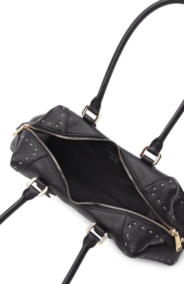 Женская сумка charlie small LANCEL черного цвета, арт. A13420 | Фото 5 (Материал: Натуральная кожа; Автоматизация состава: Проставлено; Размер: small; Автоматизация ТО: Проставлено)
